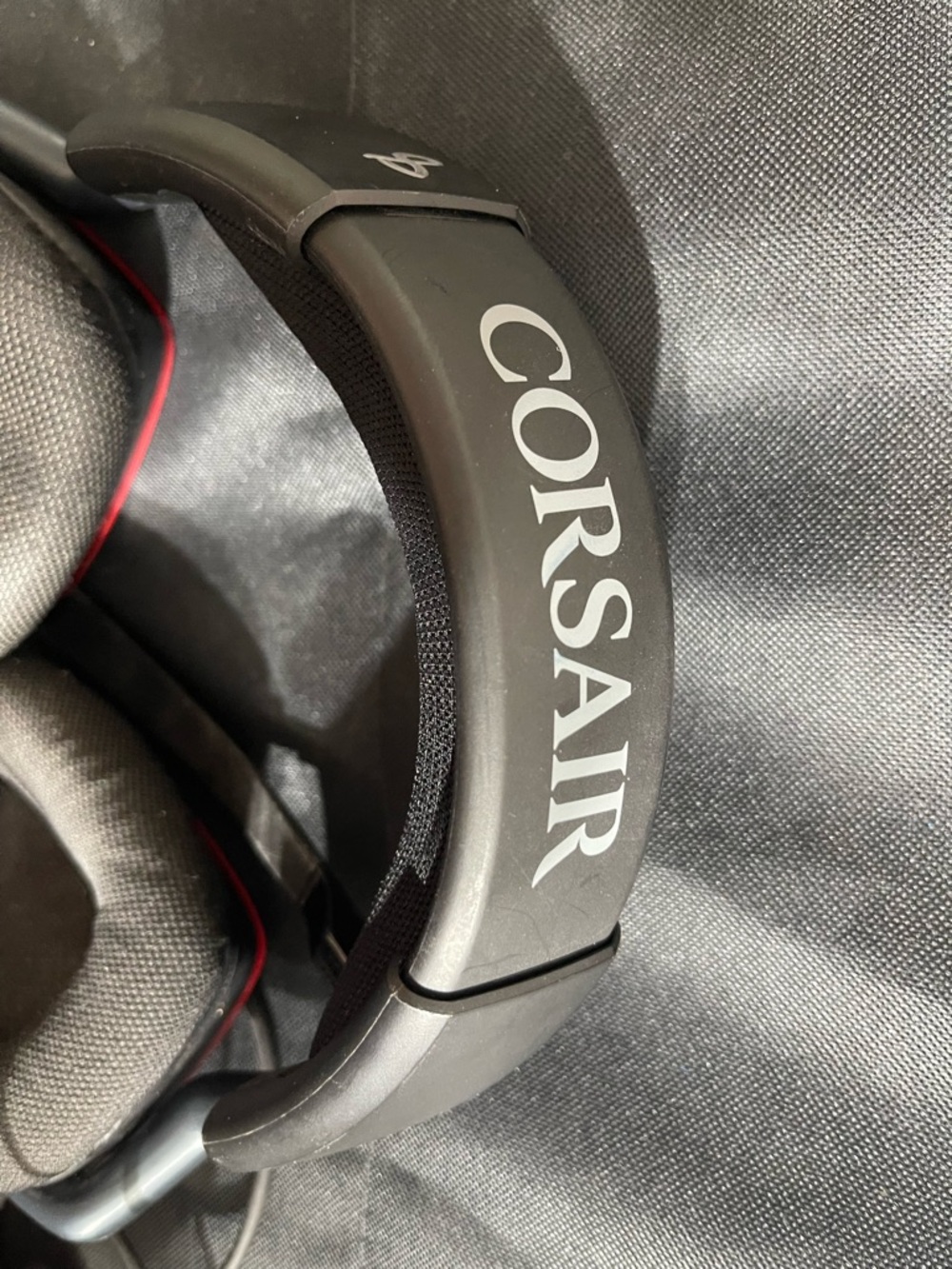 Corsair Black Over-Ear Gaming Headset with Red Trim